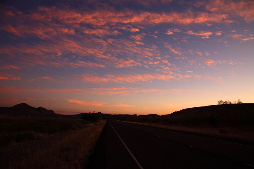 road sunset